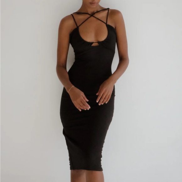 Reona Valentina black xs midi dress - Picture 1 of 8